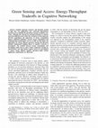 Research paper thumbnail of Green Sensing and Access: Energy-Throughput Tradeoffs in Cognitive Networking