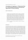 Research paper thumbnail of Articulation of Legitimacy: A Theoretical Note on Confrontational and Nonconfrontational Approaches to Protest Policing