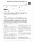 Research paper thumbnail of Too big to innovate? Exploring organizational size and innovation processes in scientific research