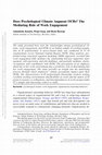 Research paper thumbnail of Does psychological climate augment OCBs? The mediating role of work engagement. The Psychologist-Manager Journal, Vol 16(4), Nov 2013, 217-242.-Kataria, A., Garg, P. and Rastogi, R. (2013).