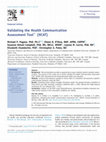 Research paper thumbnail of Validating the Health Communication Assessment Tool, HCAT