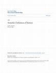 Research paper thumbnail of Aristotle's definition of motion