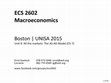 Research paper thumbnail of Macroeconomics (ECS2602) 09 - All the markets (AS-AD model) (Ch 7)