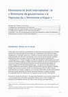 Research paper thumbnail of Féminisme Et Droit International : Le « Féminisme De Gouvernance » À L’Épreuve Du « Féminisme Critique » (Feminism and International Law: 'Governance Feminism' Put to the Test of 'Critical Feminism') (2015)