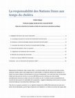 Research paper thumbnail of La Responsabilite Des Nations Unies Aux Temps Du Cholera (United Nations Responsibility in the Time of Cholera) (2013)