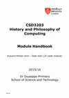 Research paper thumbnail of CSD3203 History and Philosophy of Computing Module Handbook