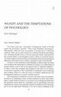 Research paper thumbnail of Wundt and the Temptations of Psychology (2001)