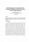 Research paper thumbnail of Model Manajemen E-Learning pada prodi Manajemen Pendidikan Program Pascasarjana Universitas Negeri Semarang