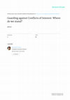 Research paper thumbnail of Guarding against conflicts of interest. Where do we stand?