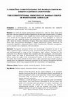 Research paper thumbnail of "O Princípio Constitucional do Habeas Corpus no Direito Canónico Português"