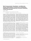 Research paper thumbnail of Brief Communication: Quantitative- and Molecular- Genetic Differentiation in Humans and Chimpanzees: Implications for the Evolutionary Processes Underlying Cranial Diversification