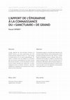 Research paper thumbnail of L’apport de l’épigraphie à la connaissance du “sanctuaire” de Grand »