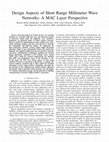 Research paper thumbnail of Design Aspects of Short Range Millimeter Wave Networks: A MAC Layer Perspective