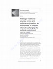 Research paper thumbnail of Weblogs, traditional sources online and political participation: An assessment of how the Internet is changing the political environment