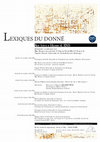 Research paper thumbnail of Lexiques du donné à la croisée des traditions continentales et analytiques (I)