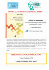 Research paper thumbnail of Presentazione del libro "Affetti da Adozione" - Biblioteca Civica, Olbia