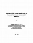 Research paper thumbnail of HISTORICAL AND FUTURE IMPERATIVES OF TRANSPORTATION AND DEVELOPMENT  IN NIGERIA