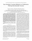 Research paper thumbnail of Item Similarity Learning Methods for Collaborative Filtering Recommender Systems