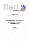 Research paper thumbnail of Labour migration governance in contemporary Europe. The case of Italy