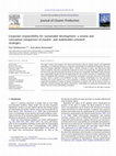 Research paper thumbnail of Corporate responsibility for sustainable development: a review and conceptual comparison of market- and stakeholder-oriented strategies