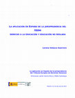 Research paper thumbnail of LA APLICACIÓN EN ESPAÑA DE LA JURISPRUDENCIA DEL TEDH: DERECHO A LA EDUCACIÓN Y EDUCACIÓN NO REGLADA