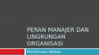 Research paper thumbnail of PM02 Peran Manajer dan Lingkungan Organisasi