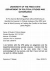 Research paper thumbnail of A Fire Cannot Be Extinguished without Bothering to Identify the Arsonist: A Critical Analysis of the DRC and How its War Economy is Fueling the Conflict in the Great Lakes Region