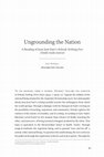 Research paper thumbnail of Ungrounding the Nation: Juan Jose Saer and Nobody Nothing Never (Nadie nada nunca)