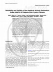 Research paper thumbnail of Reliability and validity of the habitual activity estimation scale (HAES) in patients with cystic fibrosis