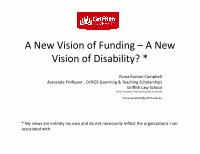 Research paper thumbnail of A New Vision of Funding? the Proposed National Disability Insurance Scheme