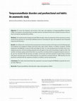 Research paper thumbnail of Temporomandibular disorders and parafunctional oral habits: an anamnestic study