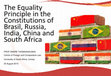 Research paper thumbnail of The Equality Principle in the Constitutions of Brasil, Russia, India, China and South Africa