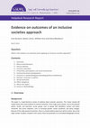 Research paper thumbnail of Evidence on outcomes of an inclusive societies approach