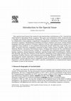 Research paper thumbnail of Introduction to the Special Issue