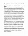 Research paper thumbnail of ''La fisioterapia en la educación física y deporte que afecta el alto rendimiento en México''.