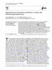 Research paper thumbnail of Spontaneous hormonal variations in male cats following gonadectomy