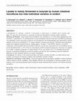 Research paper thumbnail of Lactate is mainly fermented to butyrate by human intestinal microfloras but inter-individual variation is evident