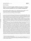 Research paper thumbnail of Selective serotonin reuptake inhibitor poisoning: An evidence-based consensus guideline for out-of-hospital management*