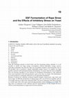 Research paper thumbnail of SSF Fermentation of Rape Straw and the Effects of Inhibitory Stress on Yeast