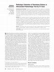 Research paper thumbnail of Radiologic estimation of hematoma volume in intracerebral hemorrhage trial by CT scan