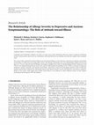 Research paper thumbnail of The Relationship of Allergy Severity to Depressive and Anxious Symptomatology: The Role of Attitude toward Illness