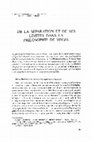 Research paper thumbnail of De la séparation et de ses limites dans la philosophie de Hegel