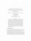 Research paper thumbnail of Building Trust and Reputation In: A Development Framework for Trust Models Implementation