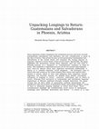 Research paper thumbnail of Unpacking Longings to Return: Guatemalans and Salvadorans in Phoenix, Arizona1