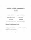 Research paper thumbnail of INTERPRETING KNOWLEDGE REPRESENTATIONS IN BP-SOM