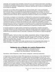 Research paper thumbnail of Validación de un modelo de justicia restaurativa