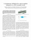 Research paper thumbnail of A nanophotonic InP/InGaAlAs optical amplifier integrated on a SOI waveguide circuit