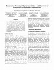 Research paper thumbnail of Resources for Processing Bulgarian and Serbian–a brief overview of Completeness, Compatibility, and Similarities