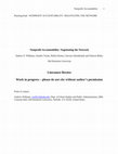 Research paper thumbnail of Nonprofit Accountability: Negotiating the Network