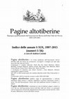 Research paper thumbnail of Indice della rivista «Pagine altotiberine», fascicoli 1-56, annate I-XIX, anni 1997-2015